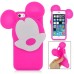 Unique 3D Mickey Mouse Silicone Back Case Cover For iPhone 5 / 5s - Magenta