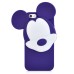 Unique 3D Mickey Mouse Silicone Back Case Cover For iPhone 5 / 5s - Purple