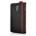 Unique Book Design Stand Flip Genuine Leather Case with Card Slot for Samsung Galaxy Note 4 - Brown