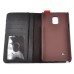 Unique Book Design Stand Flip Genuine Leather Case with Card Slot for Samsung Galaxy Note 4 - Brown