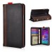 Unique Book Design Stand Flip Genuine Leather Case with Card Slot for Samsung Galaxy Note 4 - Brown