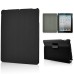 Unique Two Folded Stand Flip Denim Fabric Case for iPad 2/3/4 - Black