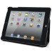 Unique Two Folded Stand Flip Denim Fabric Case for iPad 2/3/4 - Black