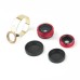 Universal Clip - On 2 in 1 Fish Eye Lens 0.67X Wide Angle + Macro Lens for iPhone iPad Samsung - Red