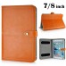 Universal Fashion Leather Folio Velcro Stand Case Cover For 7/8 inch Devices iPad Mini 1 / 2 /3/4 - Yellowish Brown