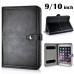 Universal Fashion Leather Folio Velcro Stand Case Cover For 9/10 inch Devices iPad2/3/4/ Air/Air 2 - Black