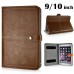 Universal Fashion Leather Folio Velcro Stand Case Cover For 9/10 inch Devices iPad2/3/4/ Air/Air 2 - Brown