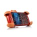 Universal Retractable Stand Holder With Rotating Locking Belt Swivel Clip For iPhone BlackBerry - Orange