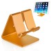 Universal Subtly Designed Aluminum Stand For iPad And Mobiles - Gold