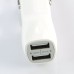 Universal Two USB Ports Car Charger Adapter For iPhone iPod iPad Samsung - White