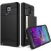 VERUS Horizontal Sliding Card Slot design TPU and PC Hybrid Case for Samsung Galaxy Note 4 - Black