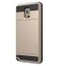 VERUS Horizontal Sliding Card Slot design TPU and PC Hybrid Case for Samsung Galaxy Note 4 - Gold