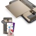 VERUS Horizontal Sliding Card Slot design TPU and PC Hybrid Case for Samsung Galaxy Note 4 - Gold