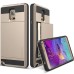 VERUS Horizontal Sliding Card Slot design TPU and PC Hybrid Case for Samsung Galaxy Note 4 - Gold