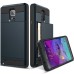 VERUS Horizontal Sliding Card Slot design TPU and PC Hybrid Case for Samsung Galaxy Note 4 - Royalblue