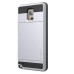 VERUS Horizontal Sliding Card Slot design TPU and PC Hybrid Case for Samsung Galaxy Note 4 - Silver