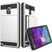 VERUS Horizontal Sliding Card Slot design TPU and PC Hybrid Case for Samsung Galaxy Note 4 - White