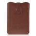 Vertical Leather Pouch Case With Pull Tab For iPad Mini 1/2/3 - Brown