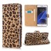 Vivid Leopard Print PU Leather Wallet Flip Slot Case Cover for Samsung Galaxy S7 Edge G935 - Khaki