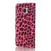 Vivid Leopard Print PU Leather Wallet Flip Slot Case Cover for Samsung Galaxy S7 Edge G935 - Pink