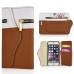 Wallet Flip Zipper PU Leather Case Card Slot Holder Cover For iPhone 6 4.7 inch - White And Brown