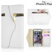 Wallet Flip Zipper PU Leather Case Card Slot Holder Cover For iPhone 6 Plus - White