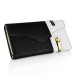 Wallet Flip Zipper PU Leather Case Card Slot Holder Cover For iPhone 6 Plus - White And Black