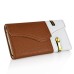 Wallet Flip Zipper PU Leather Case Card Slot Holder Cover For iPhone 6 Plus - White And Brown