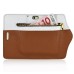 Wallet Flip Zipper PU Leather Case Card Slot Holder Cover For iPhone 6 Plus - White And Brown