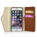 Wallet Flip Zipper PU Leather Case Card Slot Holder Cover For iPhone 6 Plus - White And Brown