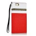 Wallet Flip Zipper PU Leather Case Card Slot Holder Cover For iPhone 6 Plus - White And Red