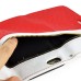 Wallet Flip Zipper PU Leather Case Card Slot Holder Cover For iPhone 6 Plus - White And Red