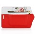 Wallet Flip Zipper PU Leather Case Card Slot Holder Cover For iPhone 6 Plus - White And Red