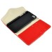 Wallet Flip Zipper PU Leather Case Card Slot Holder Cover For iPhone 6 Plus - White And Red