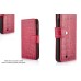 Wallet Style Crocodile Leather Case For Samsung Galaxy Note i9220 - Shiny Red