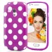 White Dots Design TPU Case For Samsung Galaxy S3 Mini I8190 - Magenta