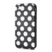 White Polka Dots Pattern TPU Case for iPhone 4 iPhone 4S - Black