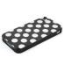 White Polka Dots Pattern TPU Case for iPhone 4 iPhone 4S - Black