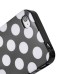 White Polka Dots Pattern TPU Case for iPhone 4 iPhone 4S - Black