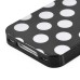 White Polka Dots Pattern TPU Case for iPhone 4 iPhone 4S - Black