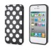 White Polka Dots Pattern TPU Case for iPhone 4 iPhone 4S - Black