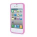 White Polka Dots Pattern TPU Case for iPhone 4 iPhone 4S - Pink