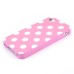 White Polka Dots Pattern TPU Case for iPhone 4 iPhone 4S - Pink