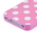 White Polka Dots Pattern TPU Case for iPhone 4 iPhone 4S - Pink