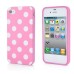 White Polka Dots Pattern TPU Case for iPhone 4 iPhone 4S - Pink