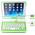 Wireless 180° Rotatable Bluetooth Keyboard Stand Leather Case For iPad Mini 1/2/3  - Green