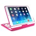 Wireless 180° Rotatable Bluetooth Keyboard Stand Leather Case For iPad Mini 1/2/3  - Pink