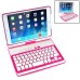 Wireless 180° Rotatable Bluetooth Keyboard Stand Leather Case For iPad Mini 1/2/3  - Pink