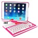 Wireless 180° Rotatable Bluetooth Keyboard Stand Leather Case For iPad Mini 1/2/3  - Pink