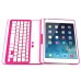 Wireless 180° Rotatable Bluetooth Keyboard Stand Leather Case For iPad Mini 1/2/3  - Pink